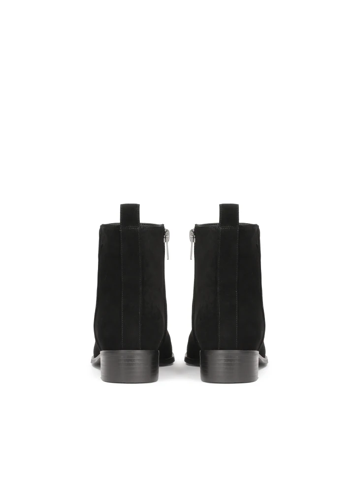 Kazar Black Suede Zip-up Boots