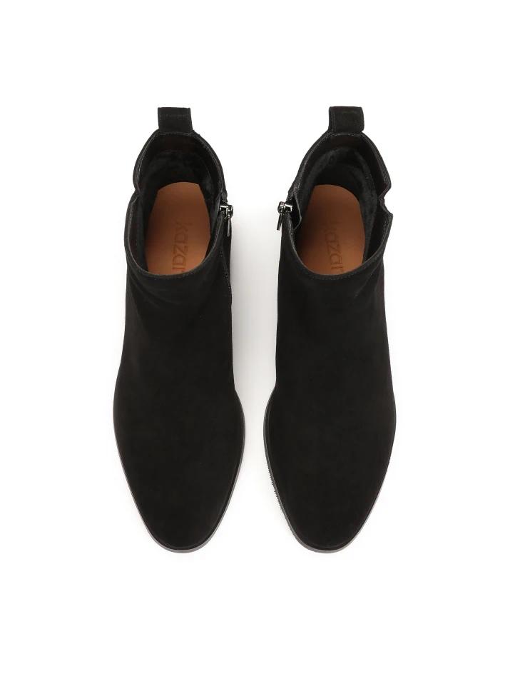 Kazar Black Suede Zip-up Boots