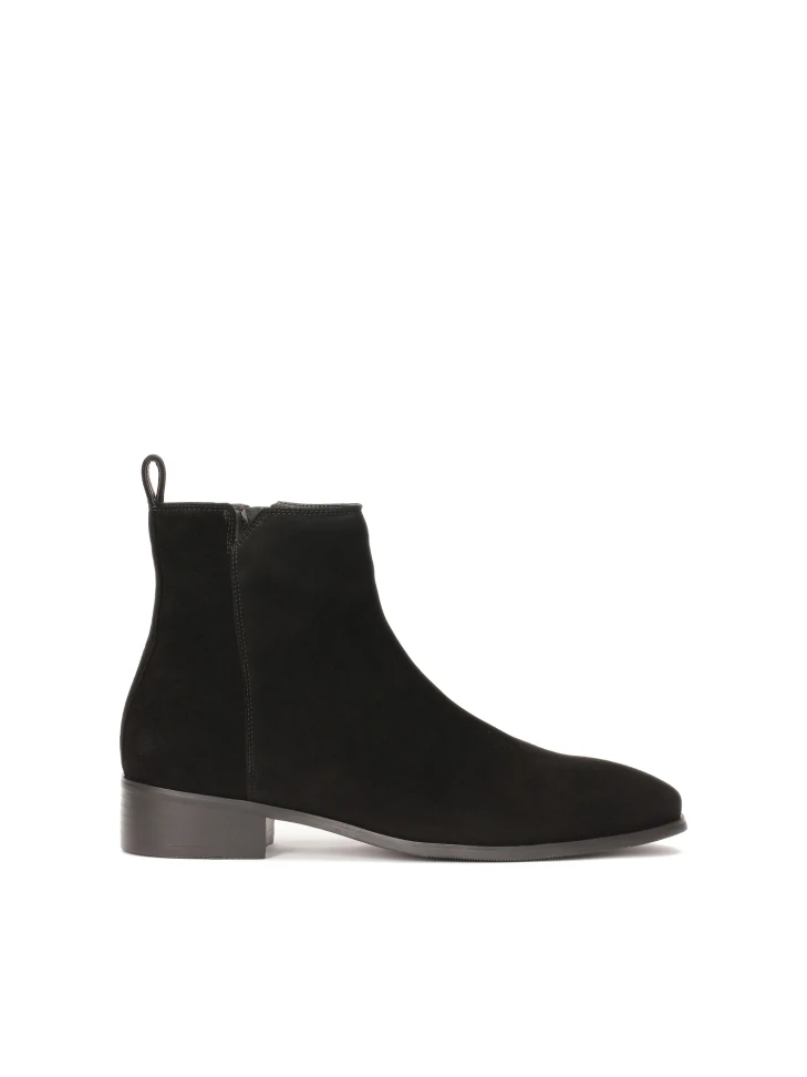 kazar Black suede zip-up boots