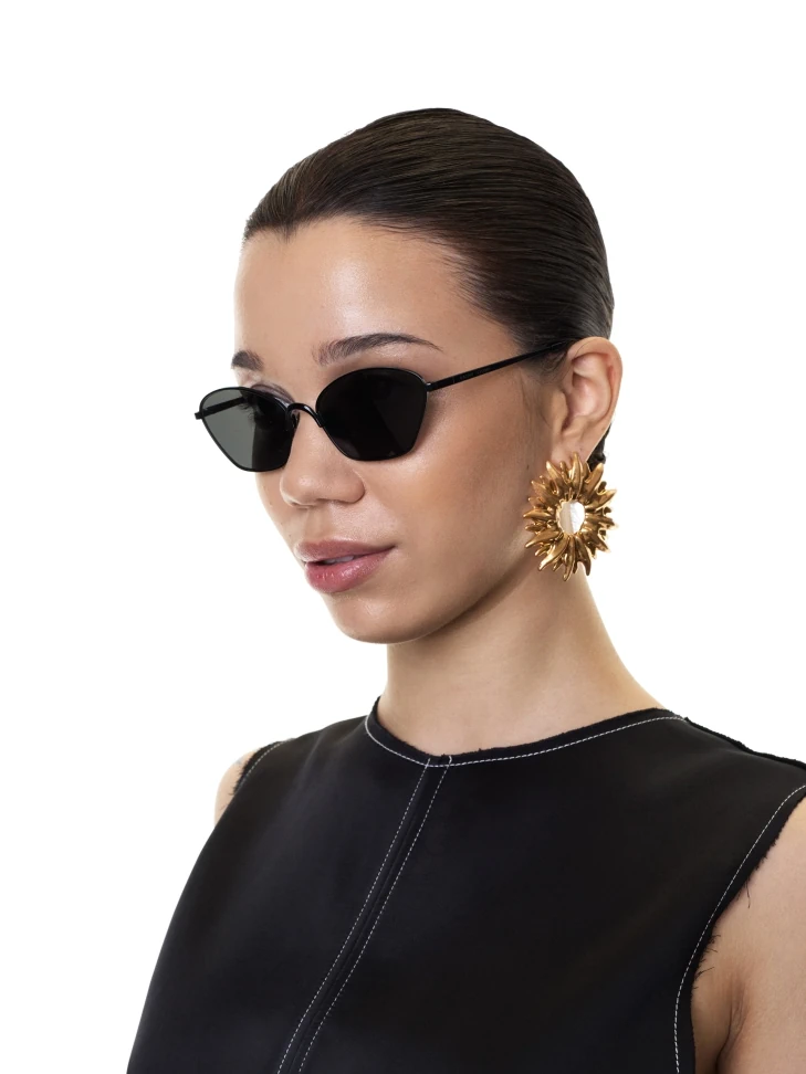 Kazar Black Sunglasses With Metal Frame