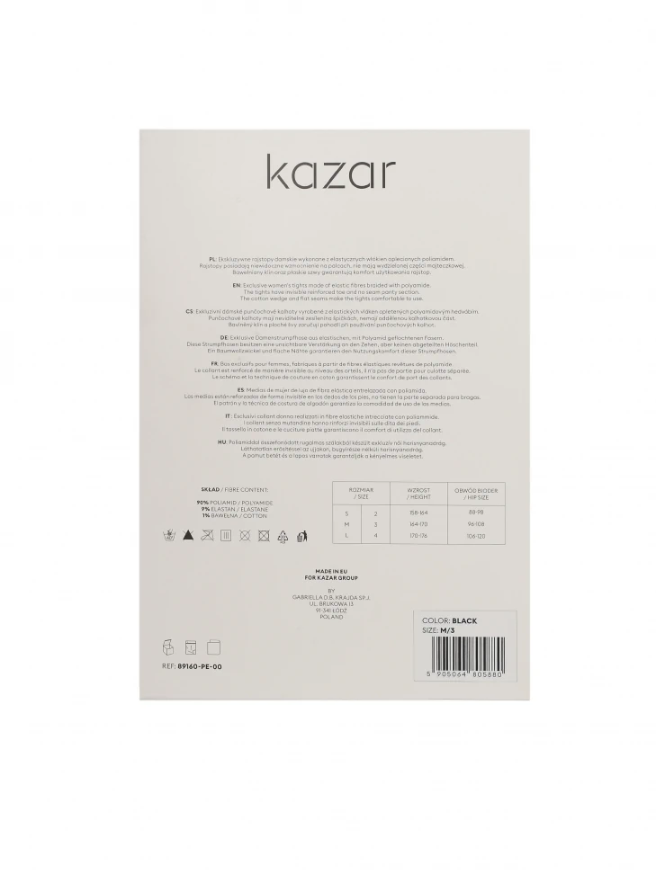 Kazar Black Tights With A Vertical Line And A Logo