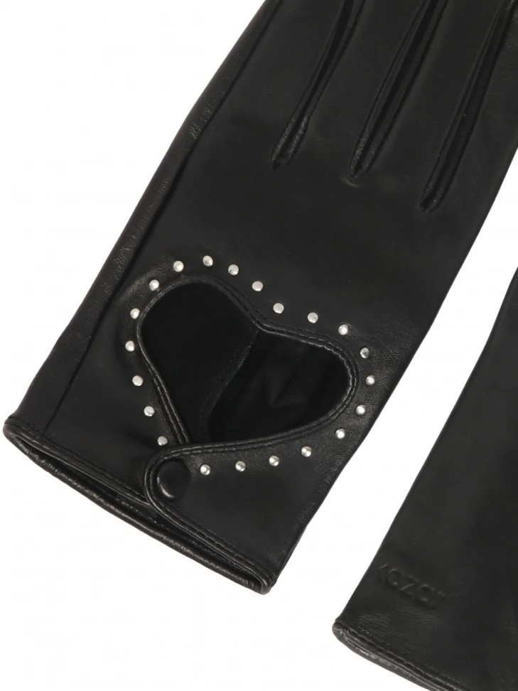 Kazar Black Touch Screen Gloves With Cut Out Heart