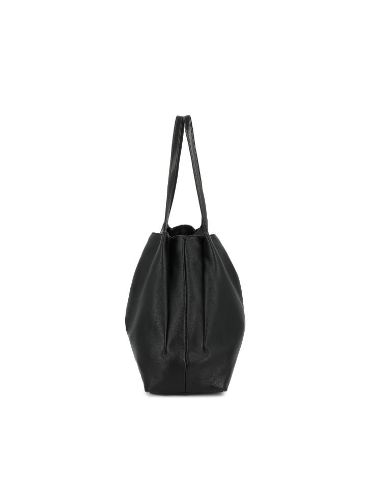 Kazar Black Trapeze Handbag With Shoulder Strap