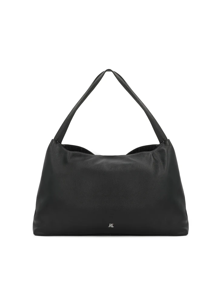 kazar Black trapeze handbag with shoulder strap