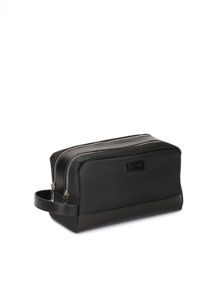 Kazar Black Two-compartment Cosmetic Bag