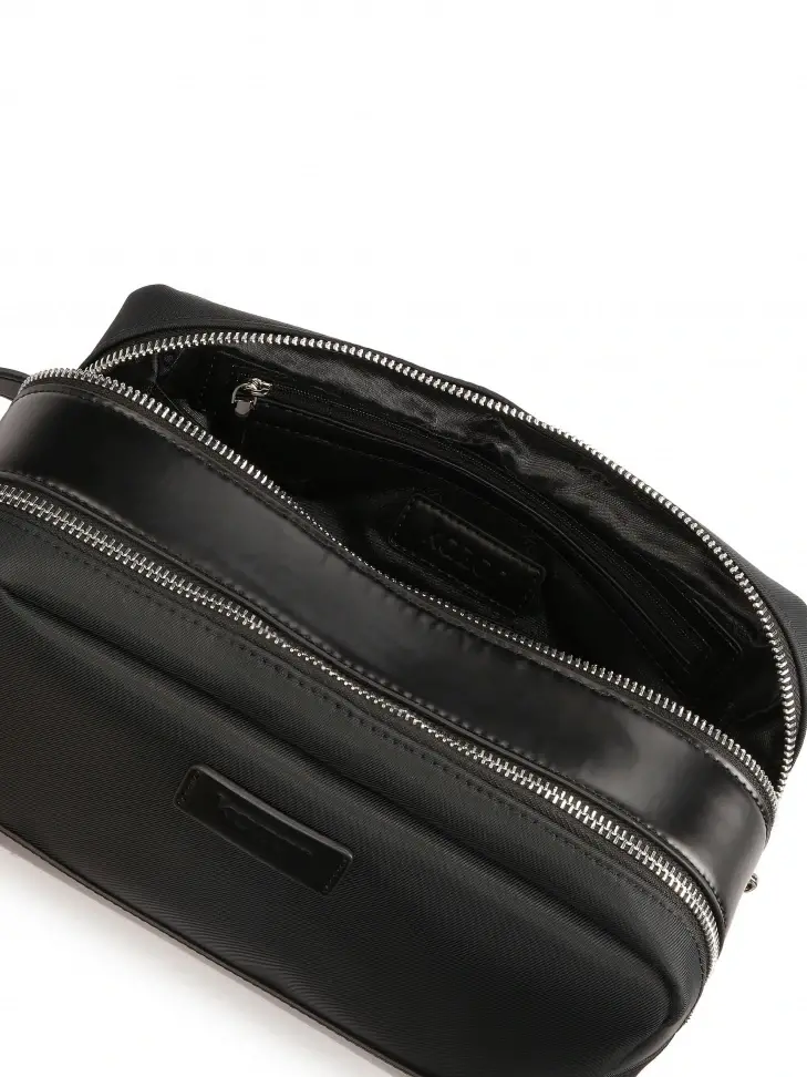 Kazar Black Two-compartment Cosmetic Bag
