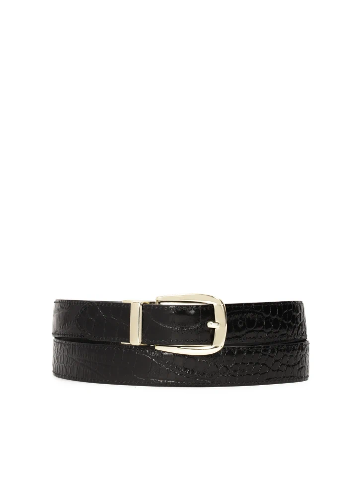 kazar Black two-sided leather belt