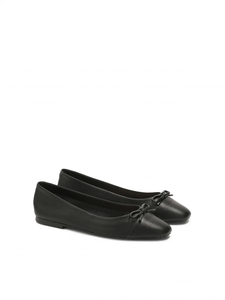Kazar Black Versatile Leather Ballerinas