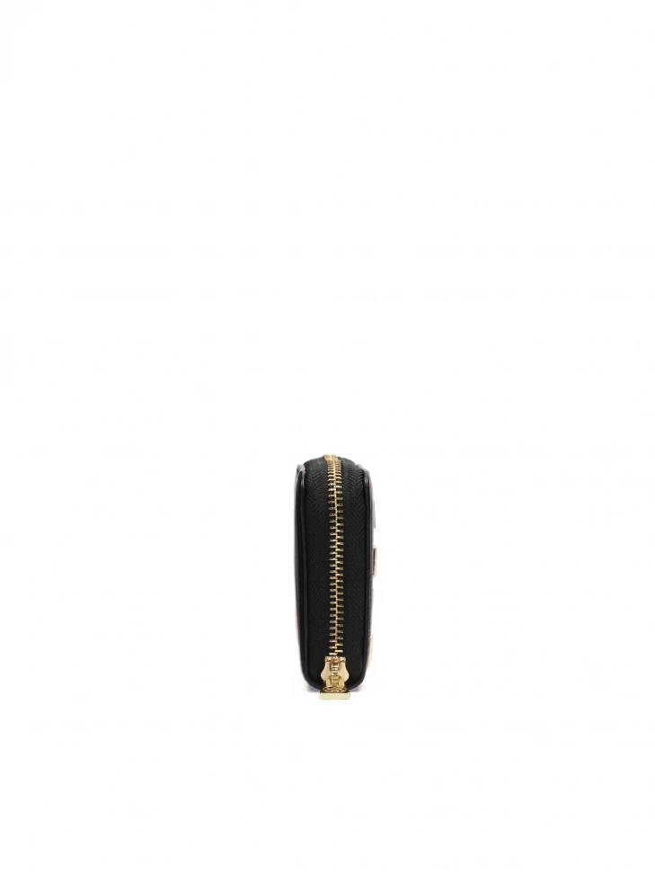 Kazar Black Wallet Decorated With Metal Monograms
