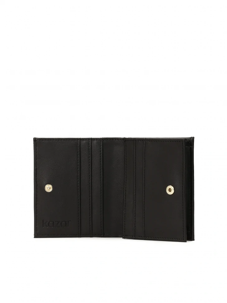 Kazar Black Wallet With A Regular Shape
