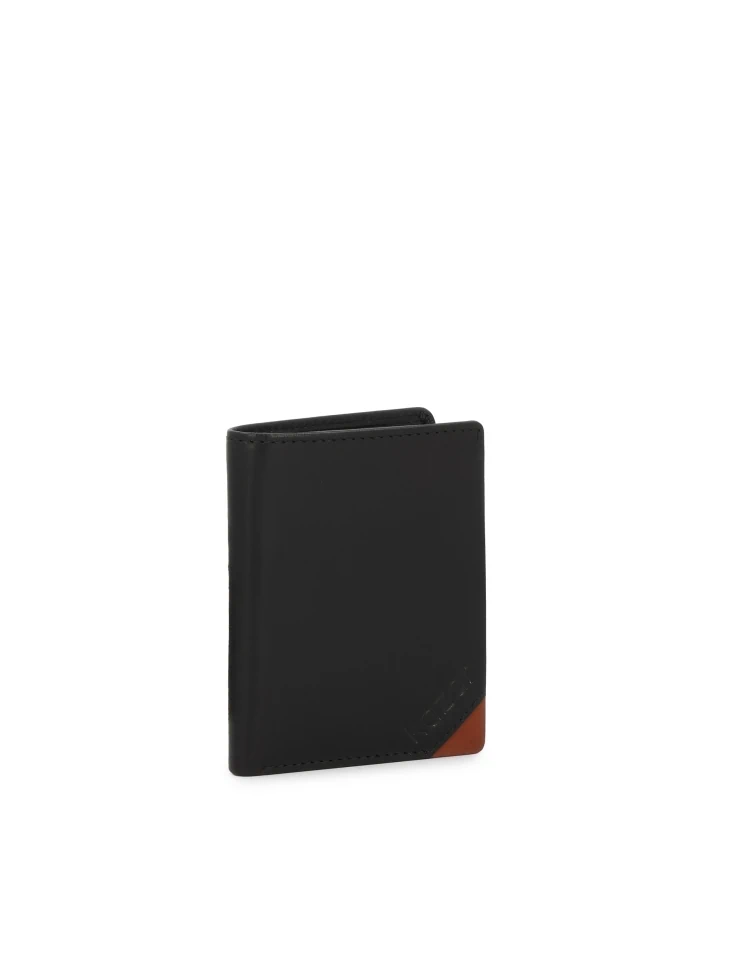 kazar Black Wallet With Brown Insert