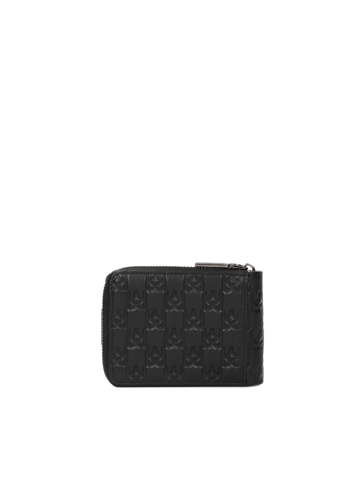 Kazar Black Wallet With Embossed Monograms