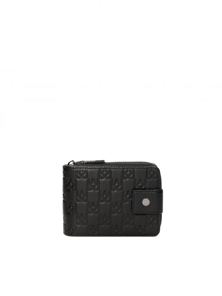 kazar Black wallet with embossed monograms