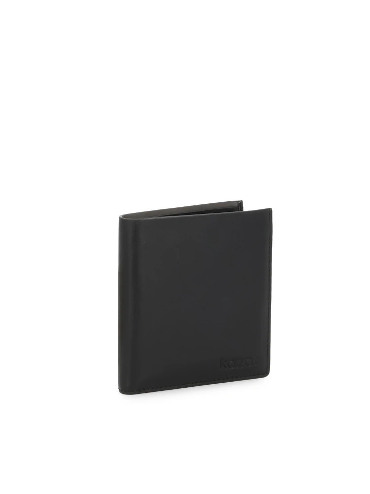 Kazar Black Wallet With Gray Interior