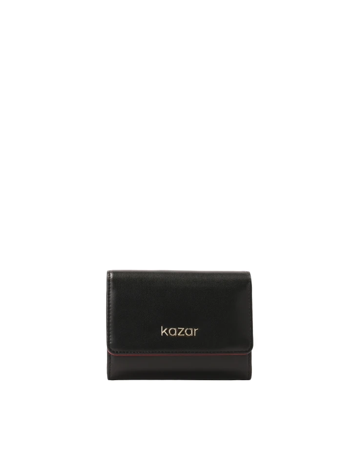 kazar Black wallet with red interior