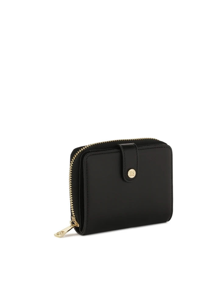 Kazar Black Wallet With Two Compartments