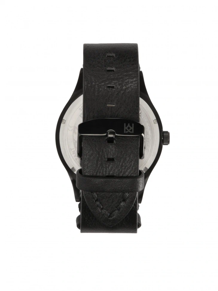 Kazar Black Watch On A Leather Strap