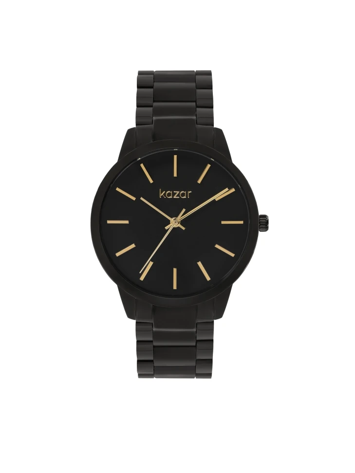 kazar Black watch with gold indexes and hands