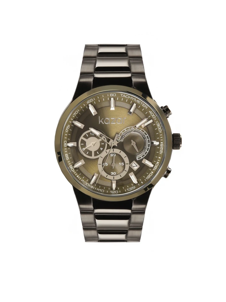 kazar Black watch with green dial