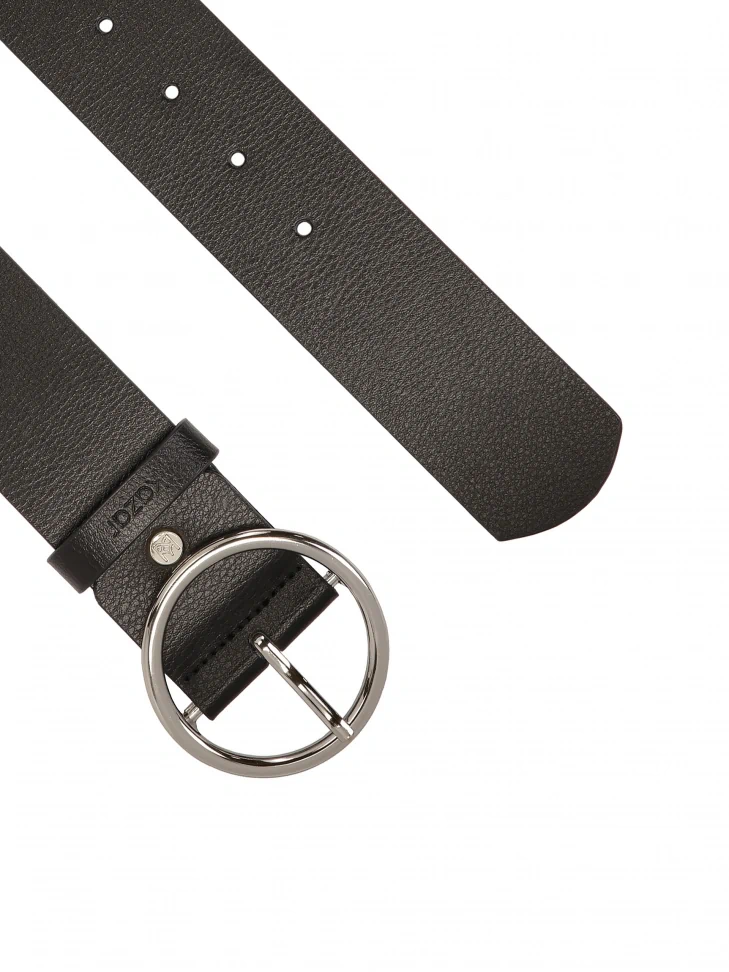 Kazar Black Wide Belt With Silver Buckle