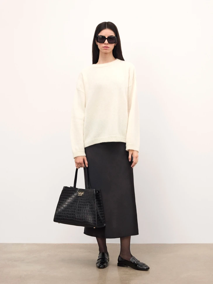 Kazar Black Wrinkled Patent Leather Loafers