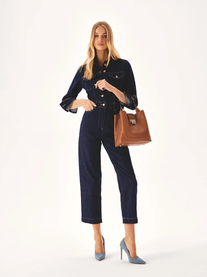 Kazar Blue Denim Fabric Pumps