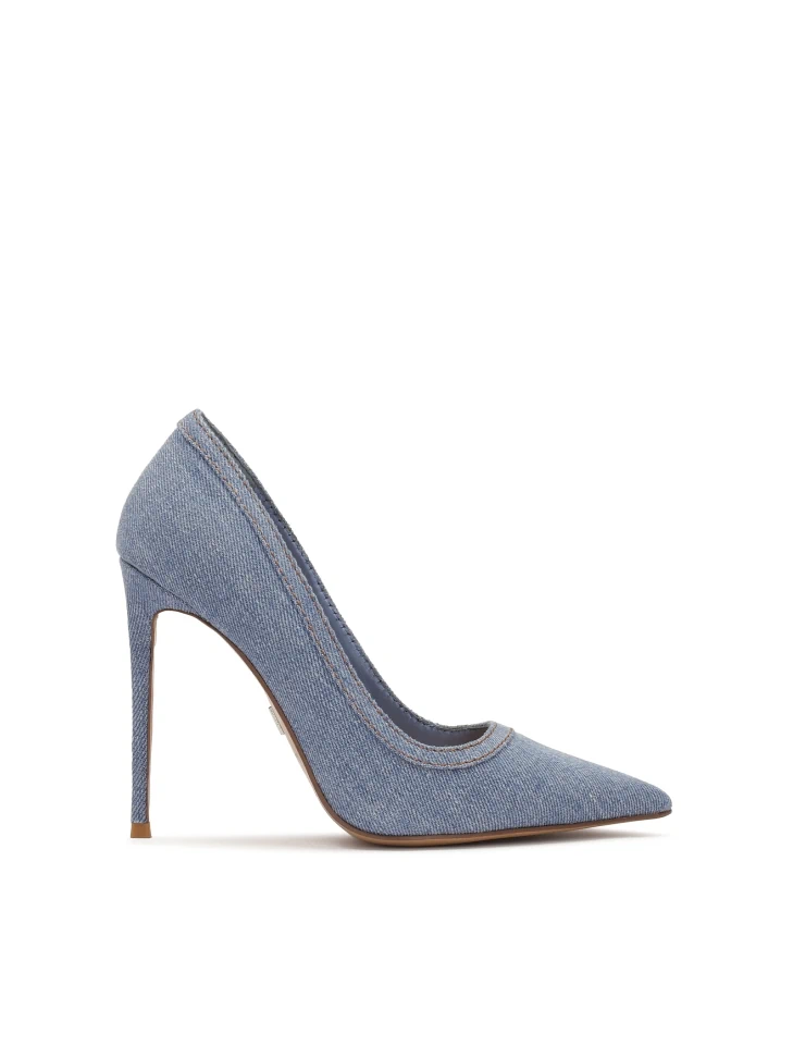 kazar Blue denim fabric pumps