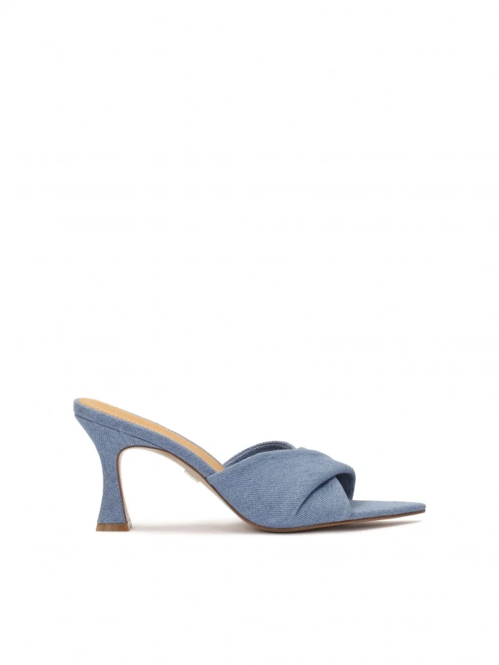 kazar Blue denim mules with pointed toes