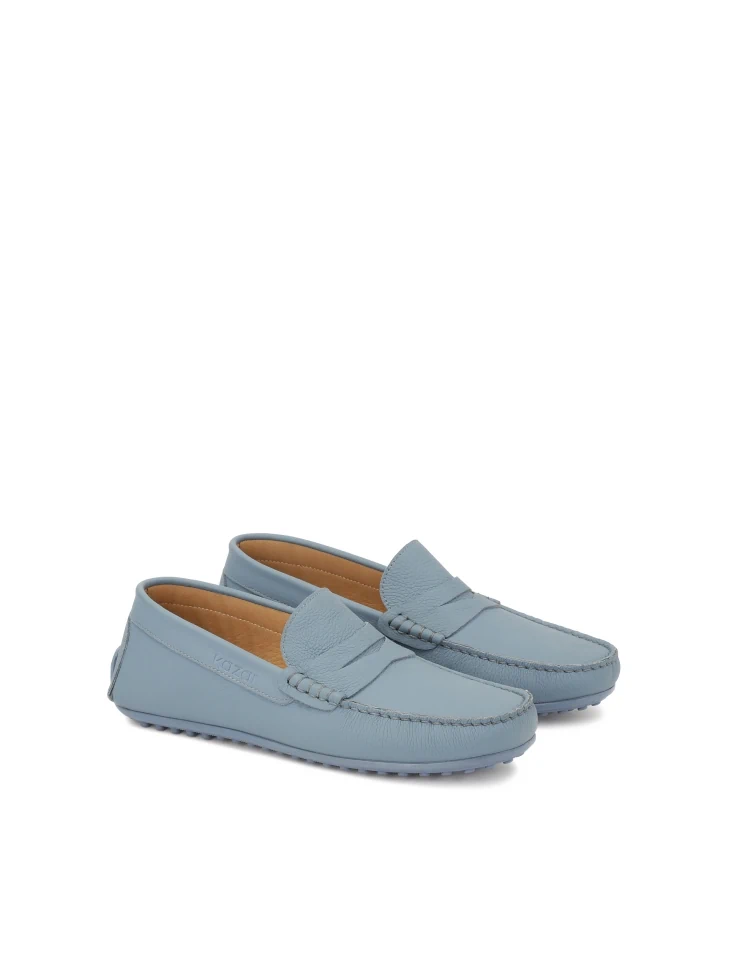 Kazar Blue Men's Leather Moccasins