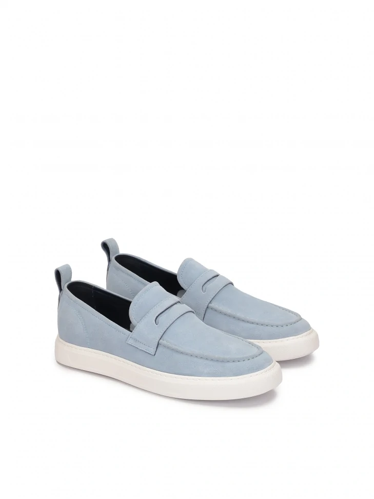 Kazar Blue Suede Slip-on Sneakers