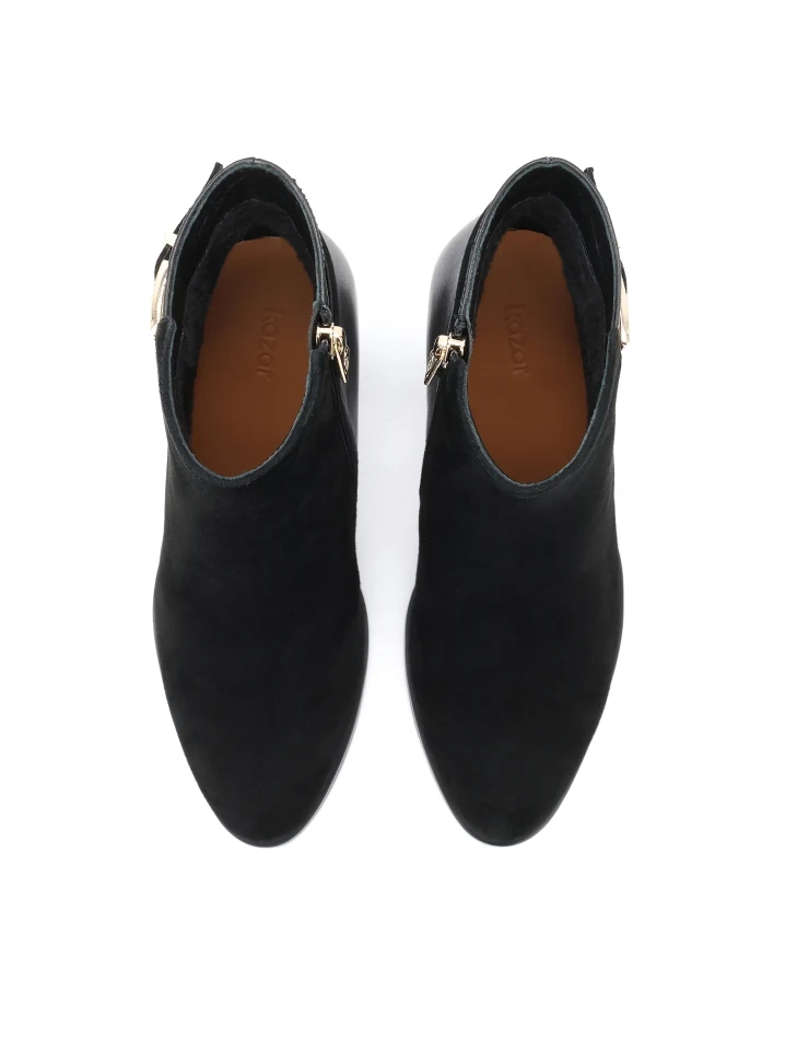 Kazar Booties Made Of Two Types Of Leather