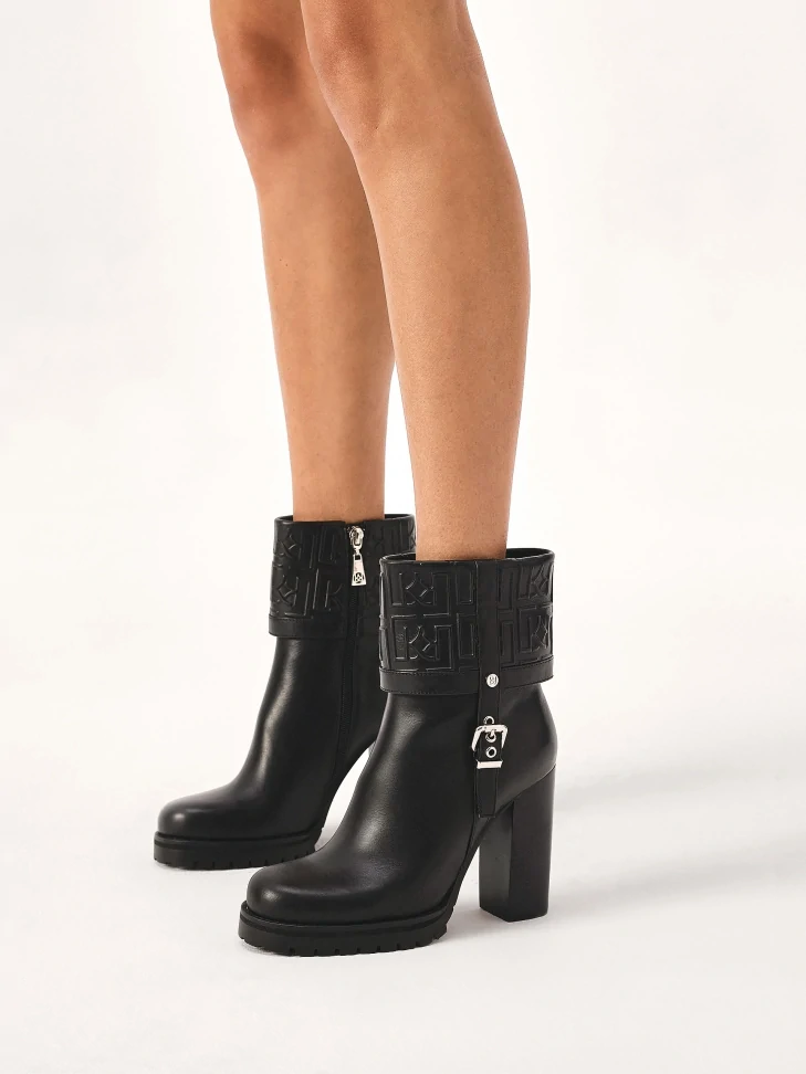 Kazar Boots With Turned Up Decorated Upper