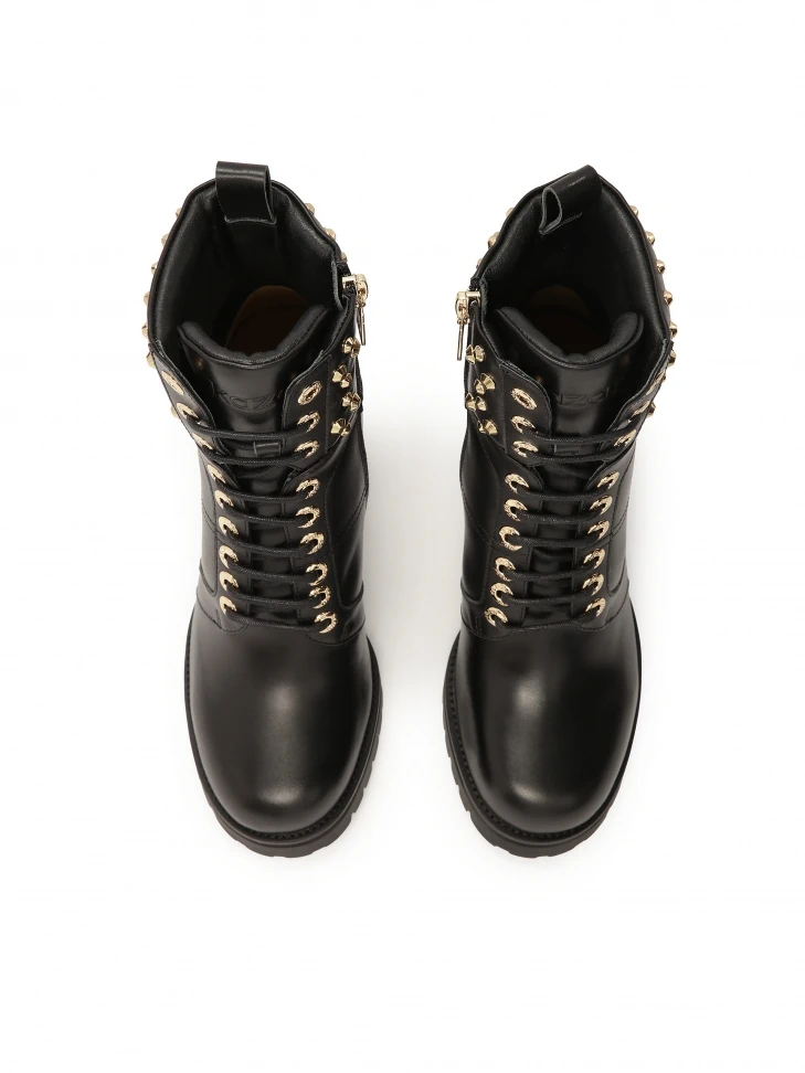 Kazar Boots With Upper Decorated With Round Rivets