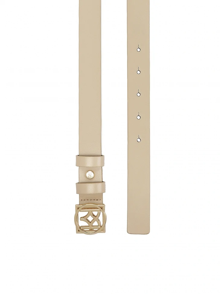 Kazar Bright Leather Belt With A Striking Buckle