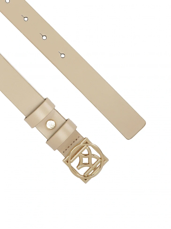 Kazar Bright Leather Belt With A Striking Buckle
