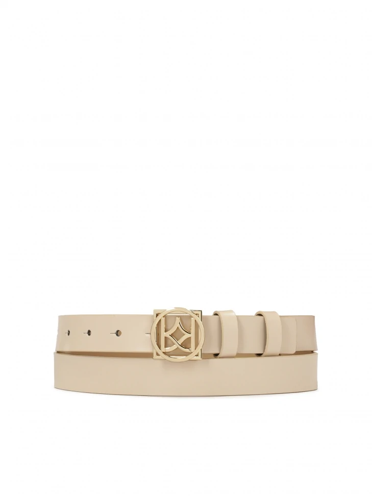 kazar Bright leather belt with a striking buckle
