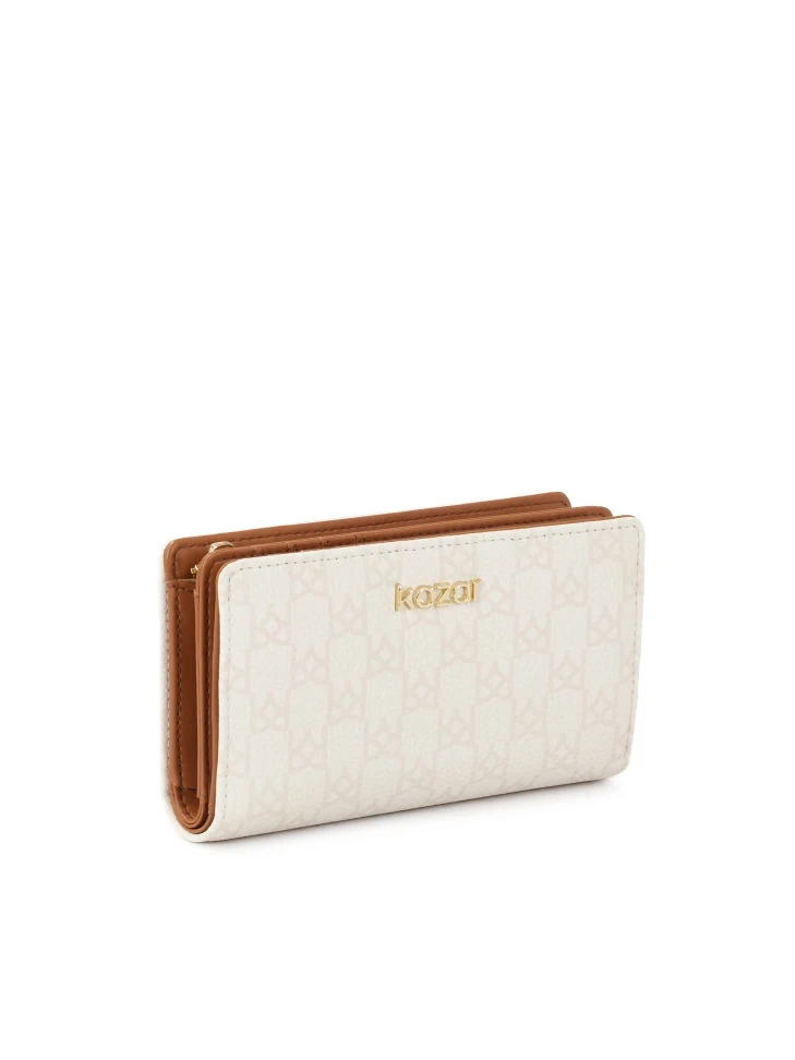 Kazar Bright Patterned Wallet With Brown Interior