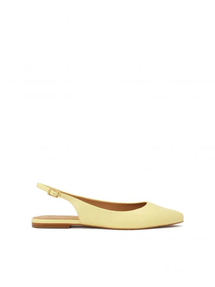kazar Bright yellow flat pumps with open heel