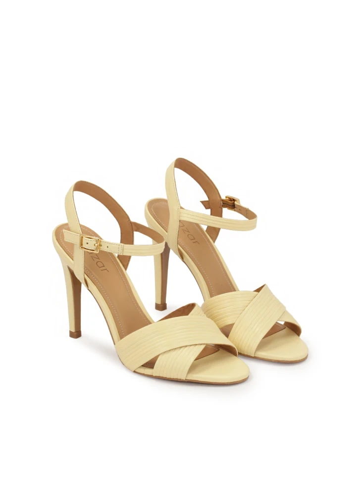 Kazar Bright Yellow Leather Sandals