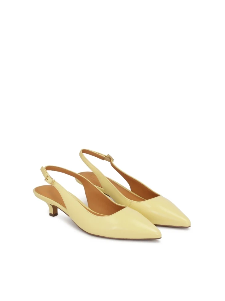Kazar Bright Yellow Low-heeled Pumps
