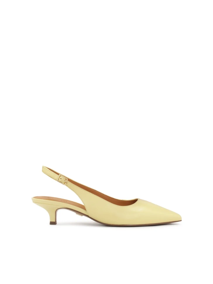 kazar Bright yellow low-heeled pumps