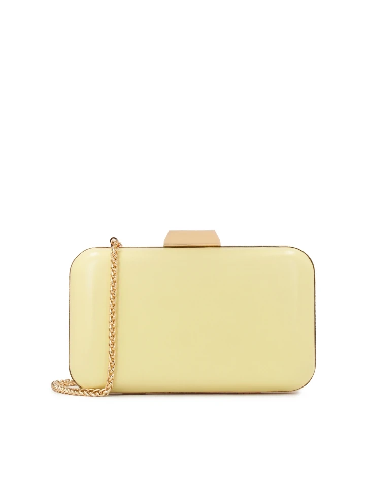 kazar Bright yellow pouch box bag with chain
