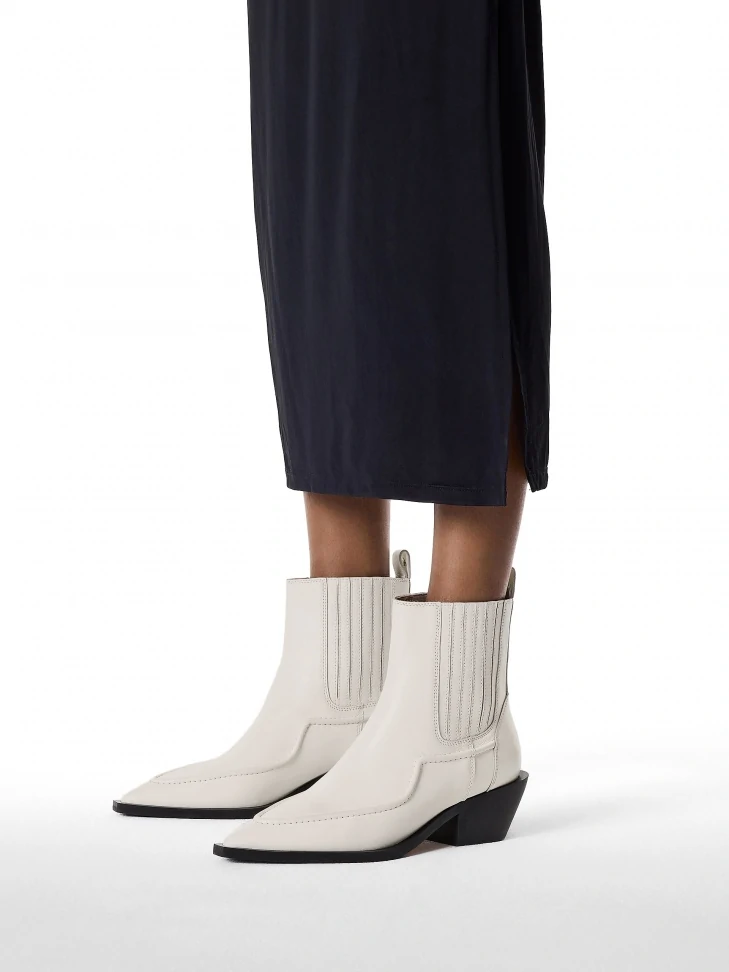 Kazar Broken White Leather Cowboy Boots