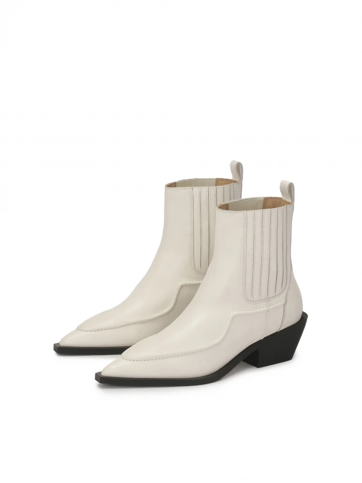 Kazar Broken White Leather Cowboy Boots