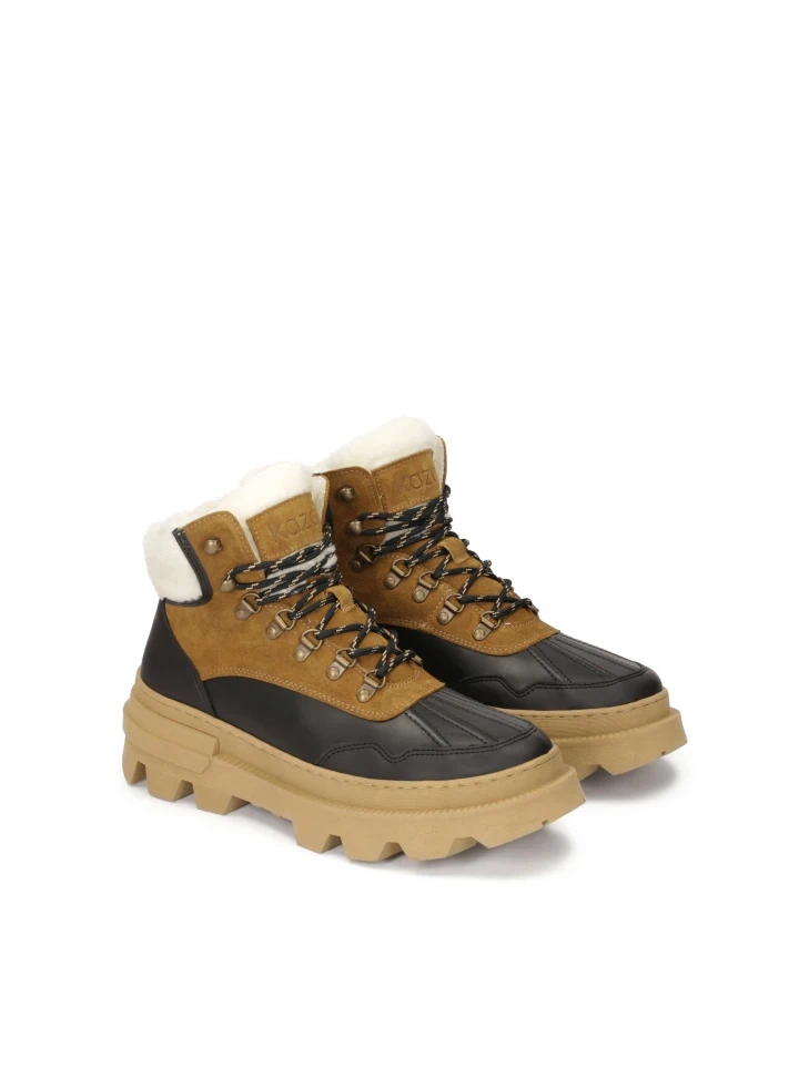 Kazar Brown And Black Boots On A Thick Sole