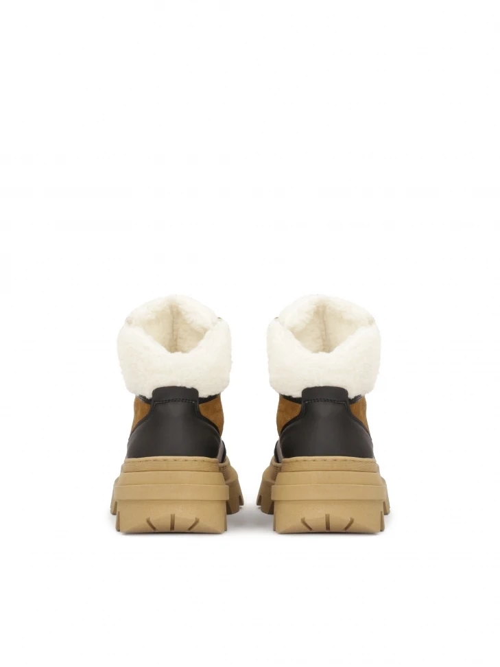 Kazar Brown And Black Boots On A Thick Sole