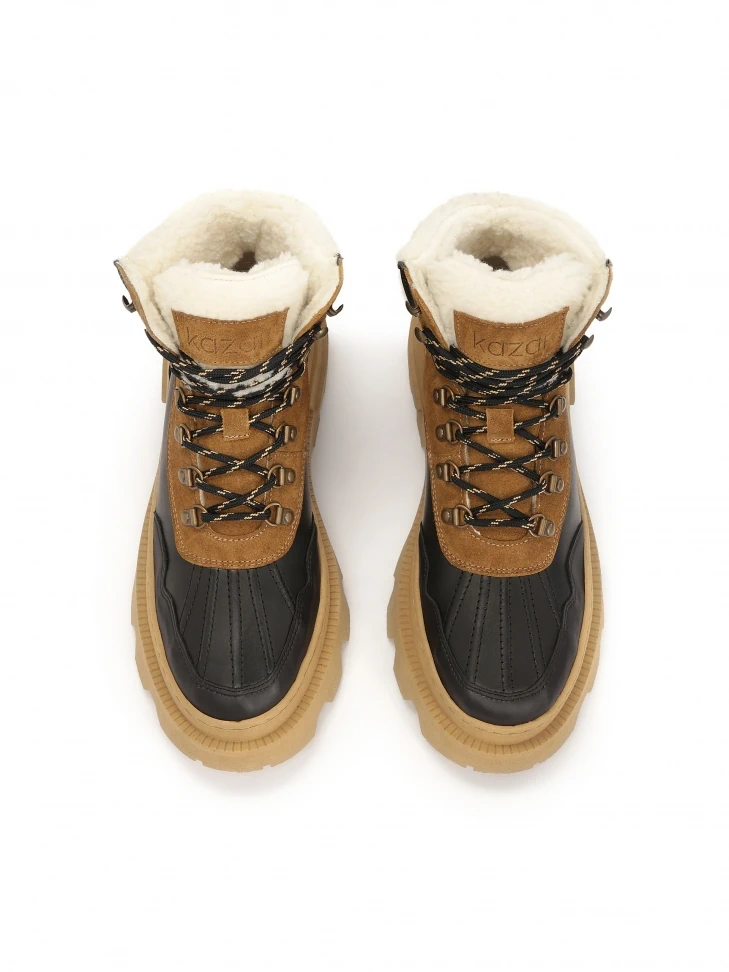 Kazar Brown And Black Boots On A Thick Sole