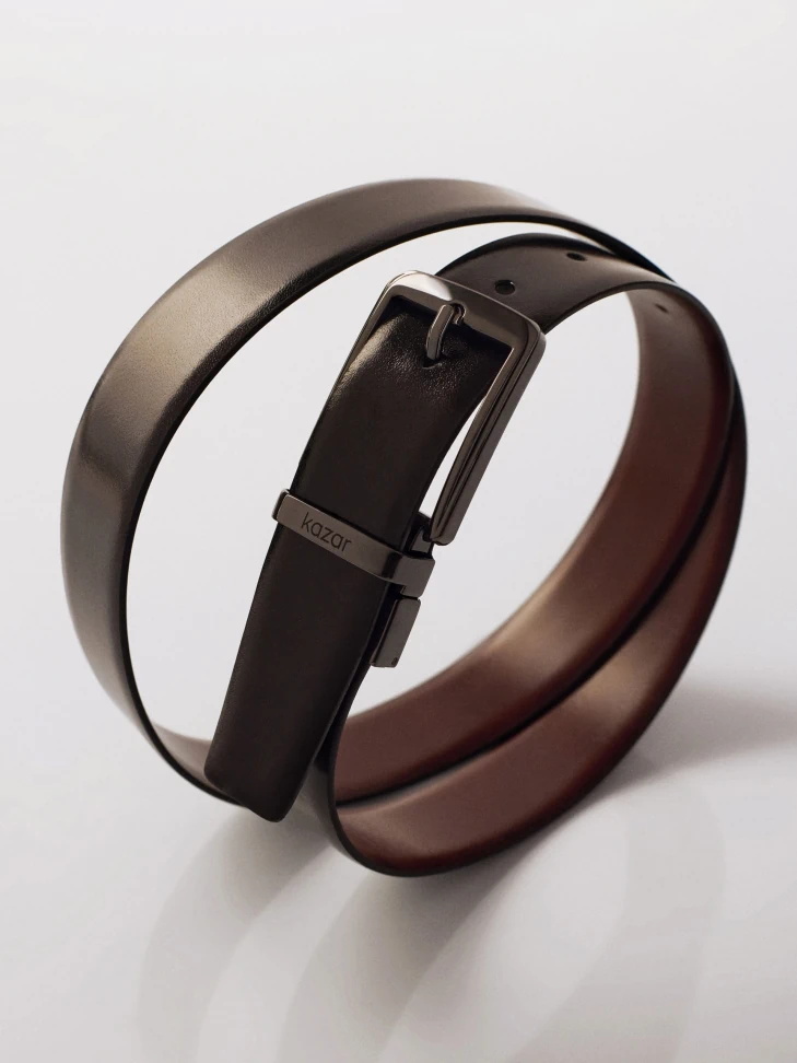 kazar Brown and black double-sided belt