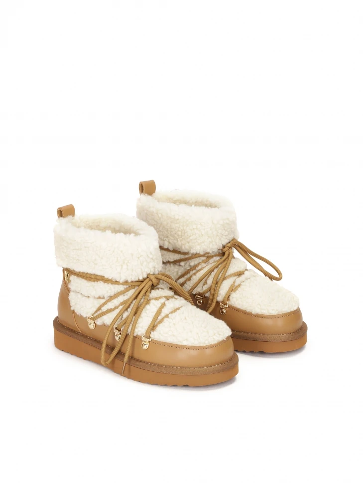 Kazar Brown And Cream Women's Snow Boots