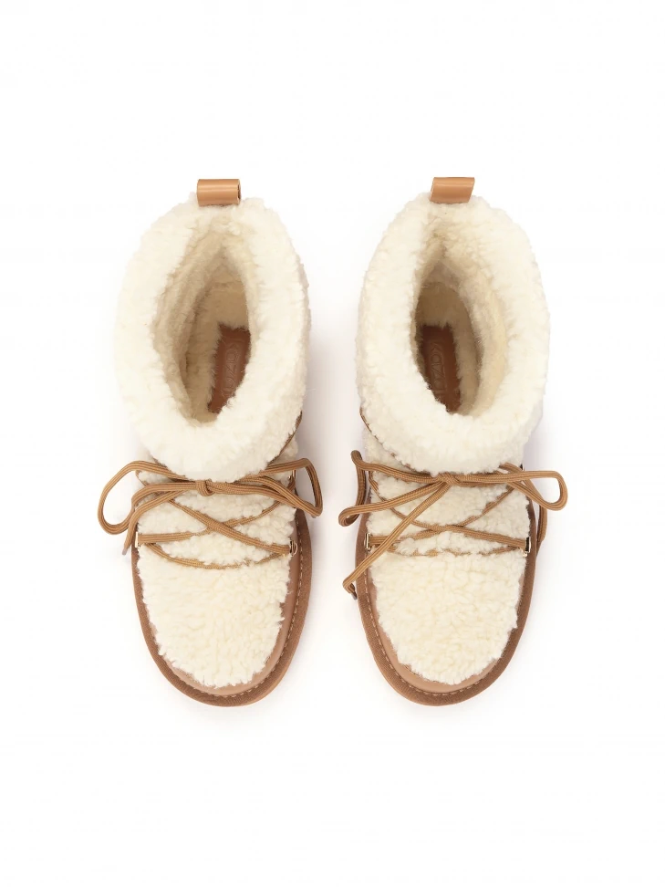 Kazar Brown And Cream Women's Snow Boots